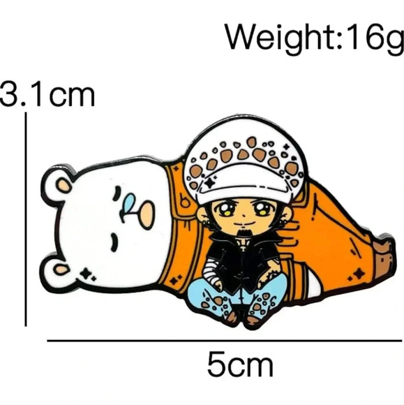 Sleeping bear enamel brooch pin accessories backpack men's one piece anime pins - Picture 2 of 3